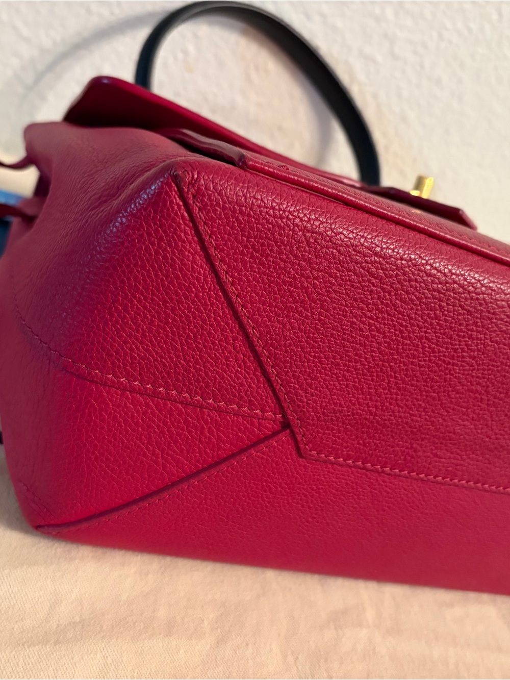 Louis Vuitton Fuchsia Top-Handle Satchel with Black Handle - Picture 9 of 14